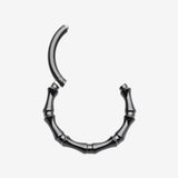 Detail View 1 of Blackline Tribal Bones Clicker Hoop Ring