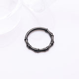 Detail View 2 of Blackline Tribal Bones Clicker Hoop Ring