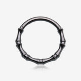 Blackline Tribal Bones Clicker Hoop Ring