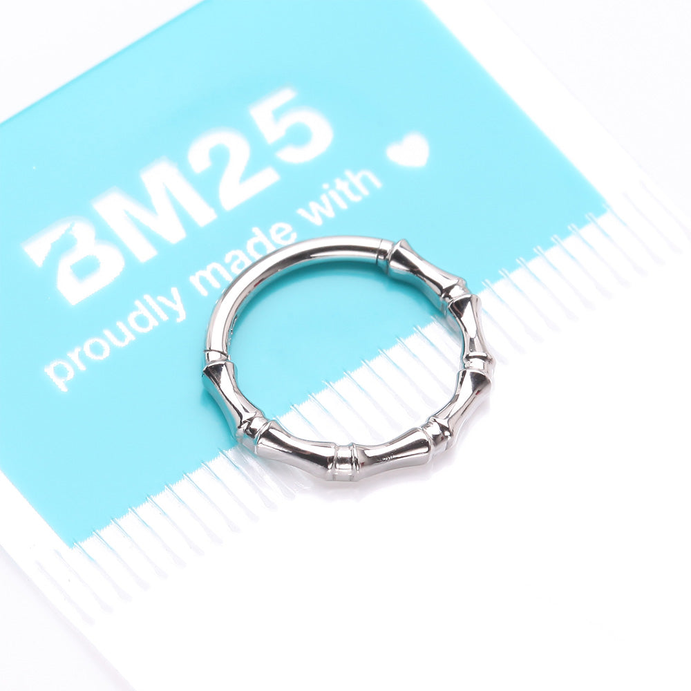 Detail View 4 of Tribal Bones Steel Clicker Hoop Ring