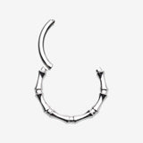 Detail View 1 of Tribal Bones Steel Clicker Hoop Ring