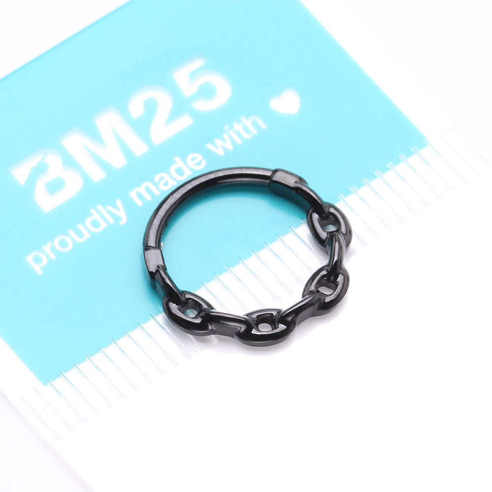 Detail View 4 of Blackline Chain Link V2 Clicker Hoop Ring