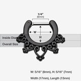 Detail View 1 of Colorline Royal Bliss Filigree Septum Clicker-Black