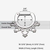 Detail View 1 of Royal Bliss Filigree Septum Clicker-Steel
