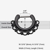 Detail View 1 of Colorline Majestic Filigree Septum Clicker-Black