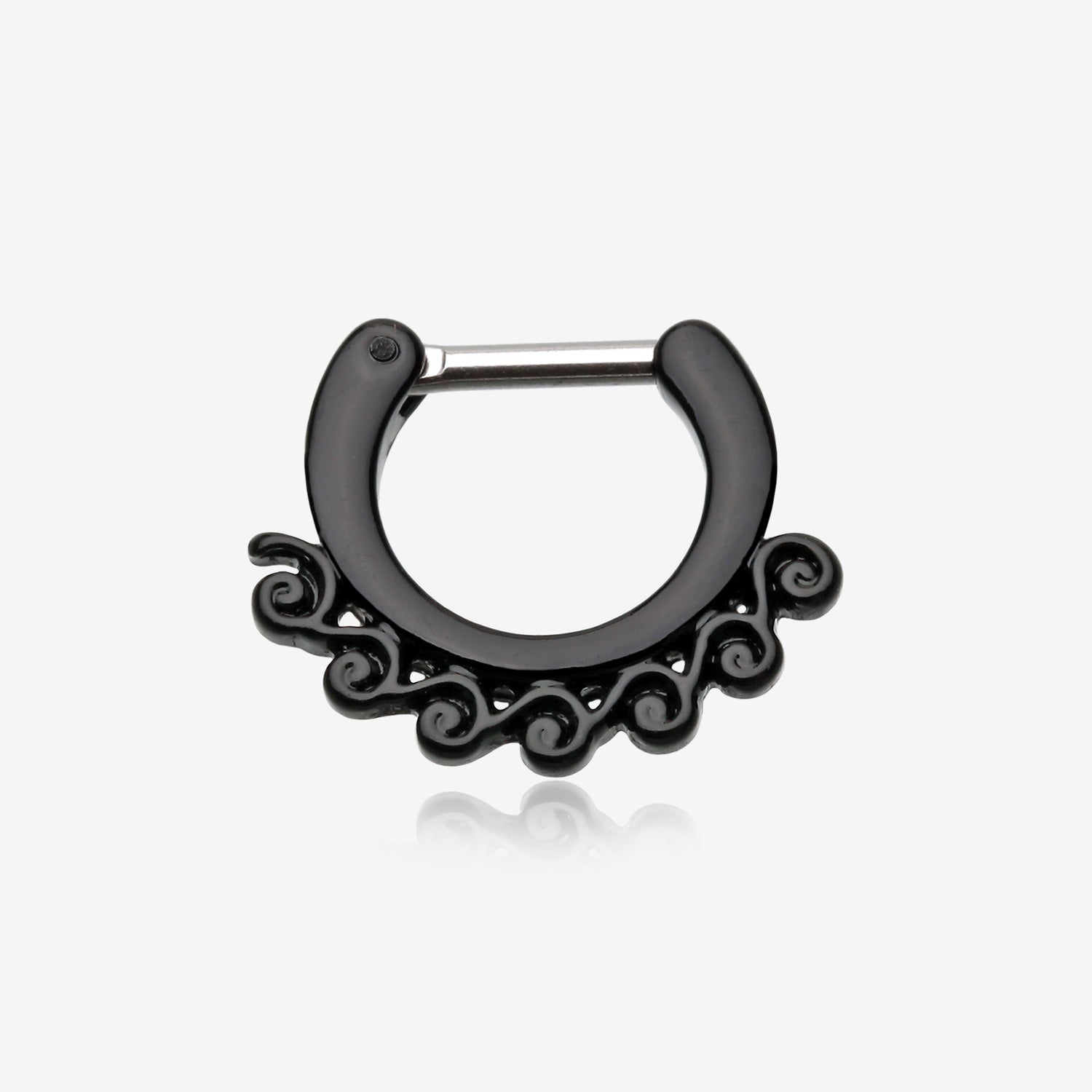 Colorline Tidal Wave Filigree Septum Clicker-Black