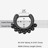 Detail View 1 of Colorline Tidal Wave Filigree Septum Clicker-Black
