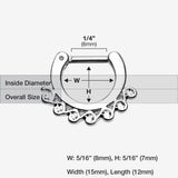 Detail View 1 of Tidal Wave Filigree Septum Clicker-Steel