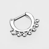 Detail View 2 of Tidal Wave Filigree Septum Clicker-Steel