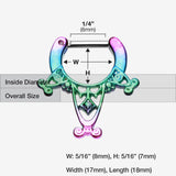 Detail View 1 of Colorline Amarhus Tribal Filigree Septum Clicker-Rainbow