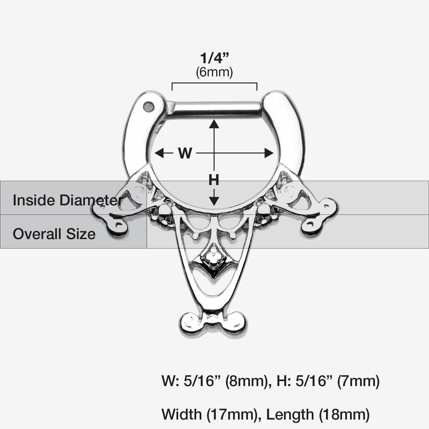 Detail View 1 of Amarhus Tribal Filigree Septum Clicker-Steel