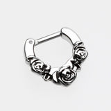 Detail View 2 of Rose Garden Icon Septum Clicker-Steel