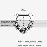 Detail View 1 of Rose Garden Icon Septum Clicker-Steel