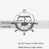 Detail View 1 of Classic Nautical Wheel Septum Clicker-Steel
