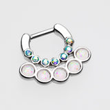 Detail View 2 of Opal Aureole Gemina Septum Clicker-Aurora Borealis/White