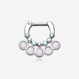 Opal Aureole Gemina Septum Clicker-Aurora Borealis/White