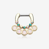 Golden Opal Aureole Gemina Septum Clicker-Aurora Borealis/White