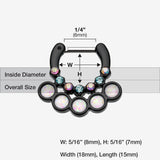 Detail View 1 of Colorline Opal Aureole Gemina Septum Clicker-Black/Aurora Borealis/White