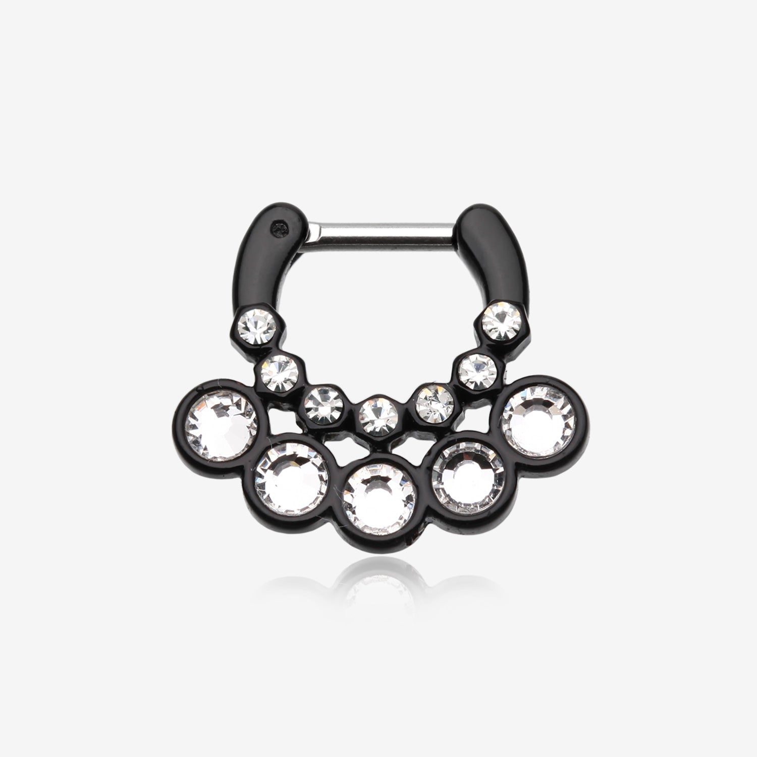 Colorline Aureole Gemina Sparkle Septum Clicker-Black/Clear