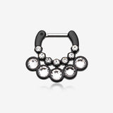 Colorline Aureole Gemina Sparkle Septum Clicker-Black/Clear