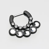 Colorline Aureole Gemina Sparkle Septum Clicker-Black/Clear