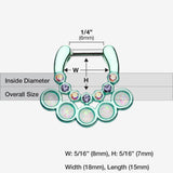 Detail View 1 of Colorline Opal Aureole Gemina Septum Clicker-Teal/Aurora Borealis/White