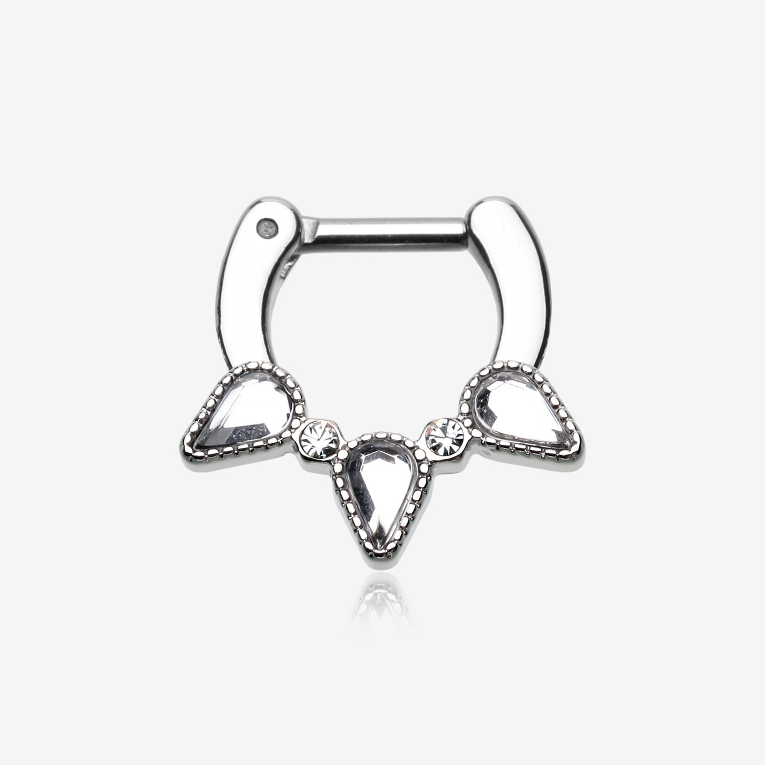 Sparkle Trident Septum Clicker-Clear