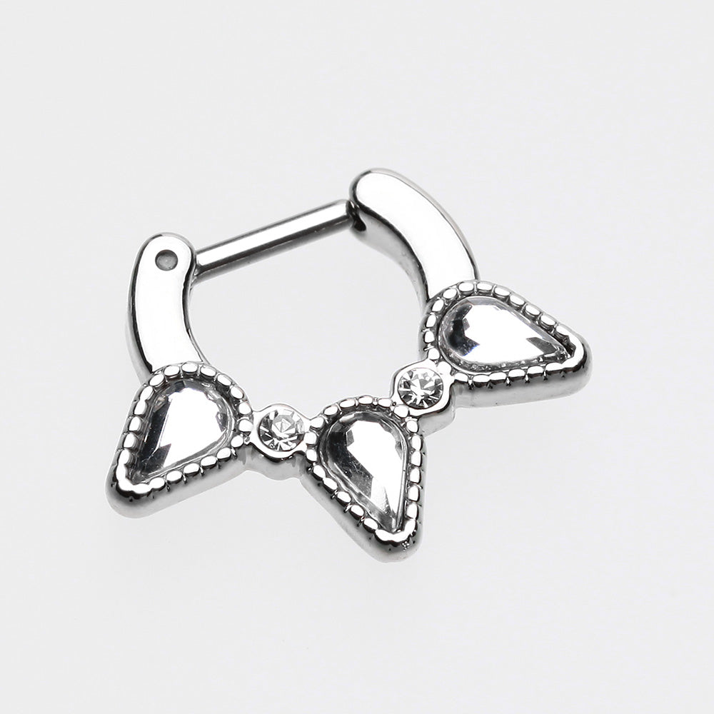 Sparkle Trident Septum Clicker-Clear