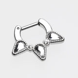Sparkle Trident Septum Clicker-Clear