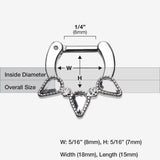 Sparkle Trident Septum Clicker-Clear