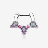 Opal Sparkle Trident Septum Clicker