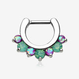 Opal Sparkle Deuce Septum Clicker Ring