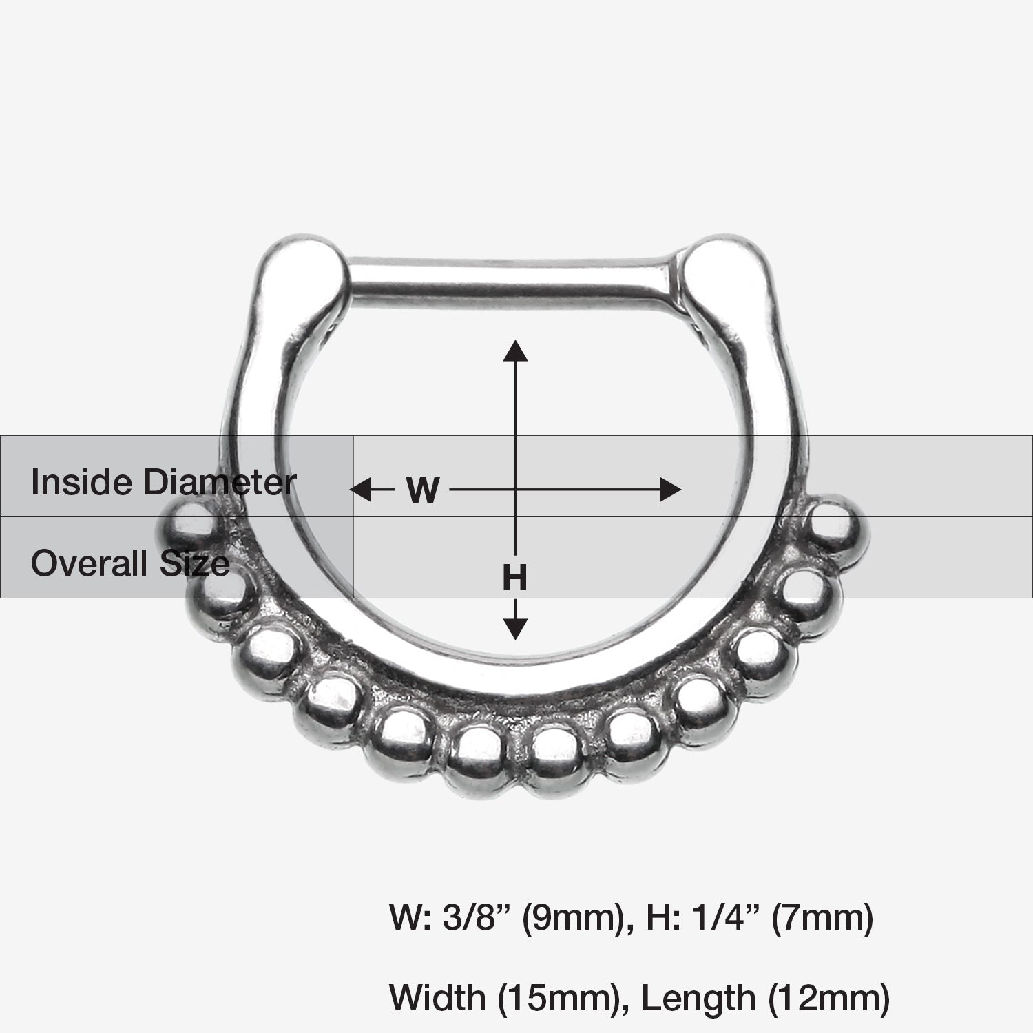 Classic Bali Tribal Beads Septum Clicker