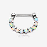 Fire Opal Princess Precia Steel Septum Clicker