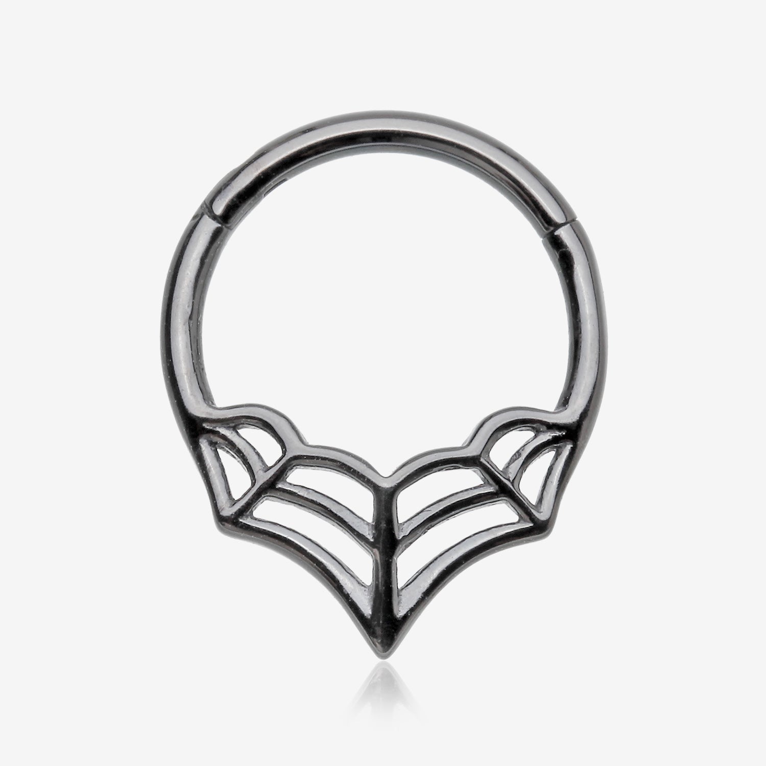 Blackline Eccentric Spider Web Clicker Hoop Ring