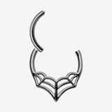 Detail View 1 of Blackline Eccentric Spider Web Clicker Hoop Ring