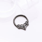 Detail View 2 of Blackline Eccentric Spider Web Clicker Hoop Ring