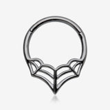 Blackline Eccentric Spider Web Clicker Hoop Ring