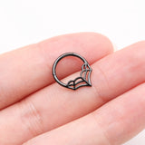 Detail View 3 of Blackline Eccentric Spider Web Clicker Hoop Ring