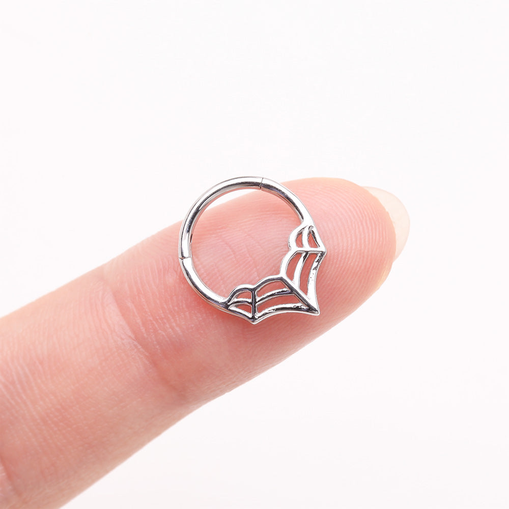 Detail View 3 of Eccentric Spider Web Clicker Hoop Ring