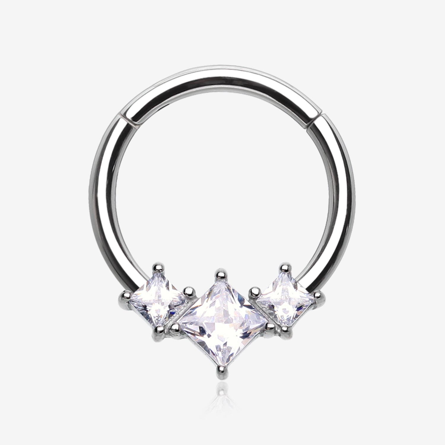 Brilliant Sparkle Princess Trio Sparkle Clicker Hoop Ring-Clear Gem