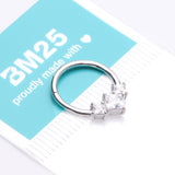 Detail View 4 of Brilliant Sparkle Princess Trio Sparkle Clicker Hoop Ring-Clear Gem