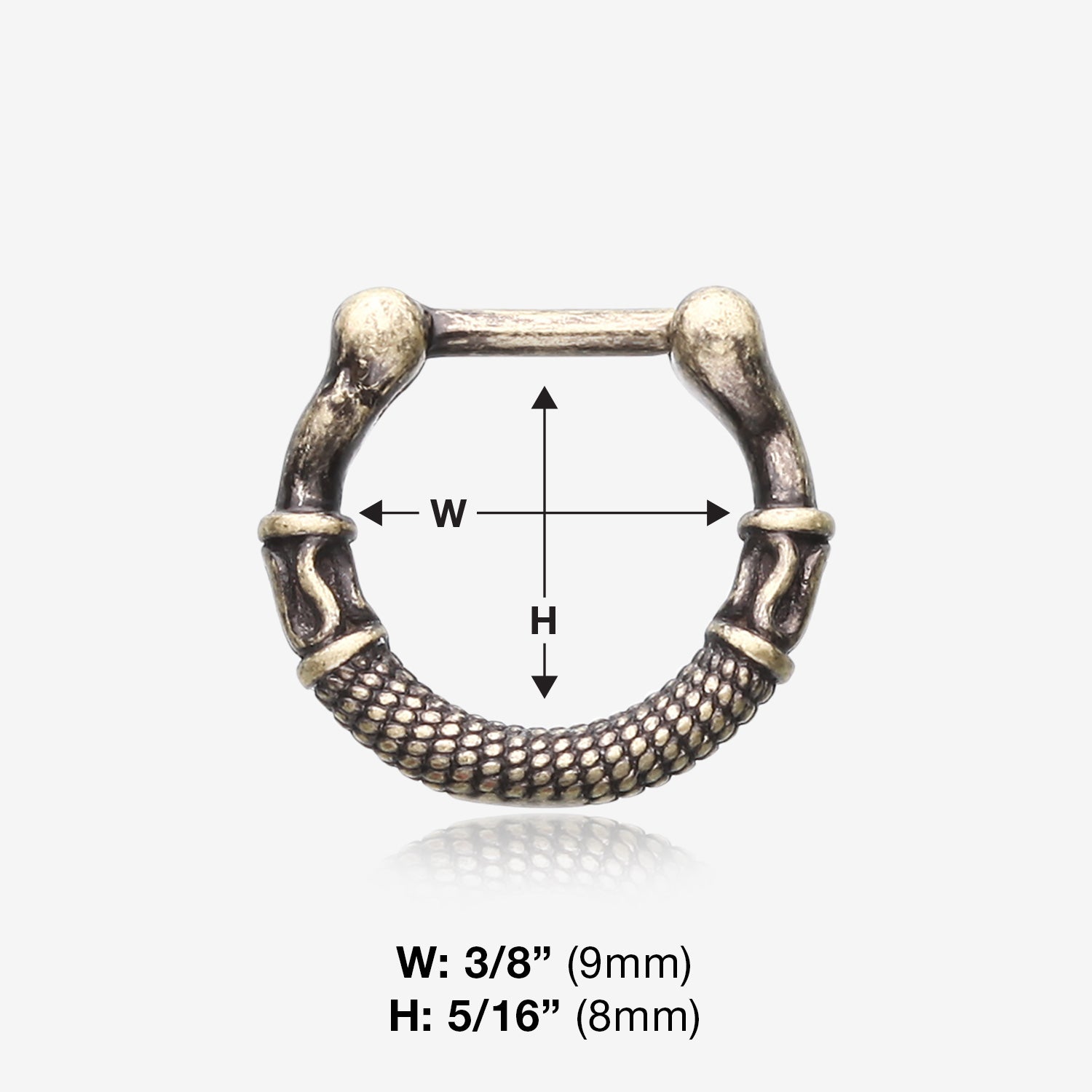 Detail View 1 of Vintage Rustica Olympus Septum Clicker Ring-Orange/Brown