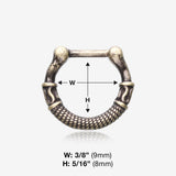 Detail View 1 of Vintage Rustica Olympus Septum Clicker Ring-Orange/Brown