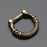 Detail View 2 of Vintage Rustica Olympus Septum Clicker Ring-Orange/Brown