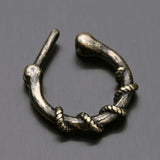 Detail View 3 of Vintage Rustica Lasca Septum Clicker Ring-Orange/Brown