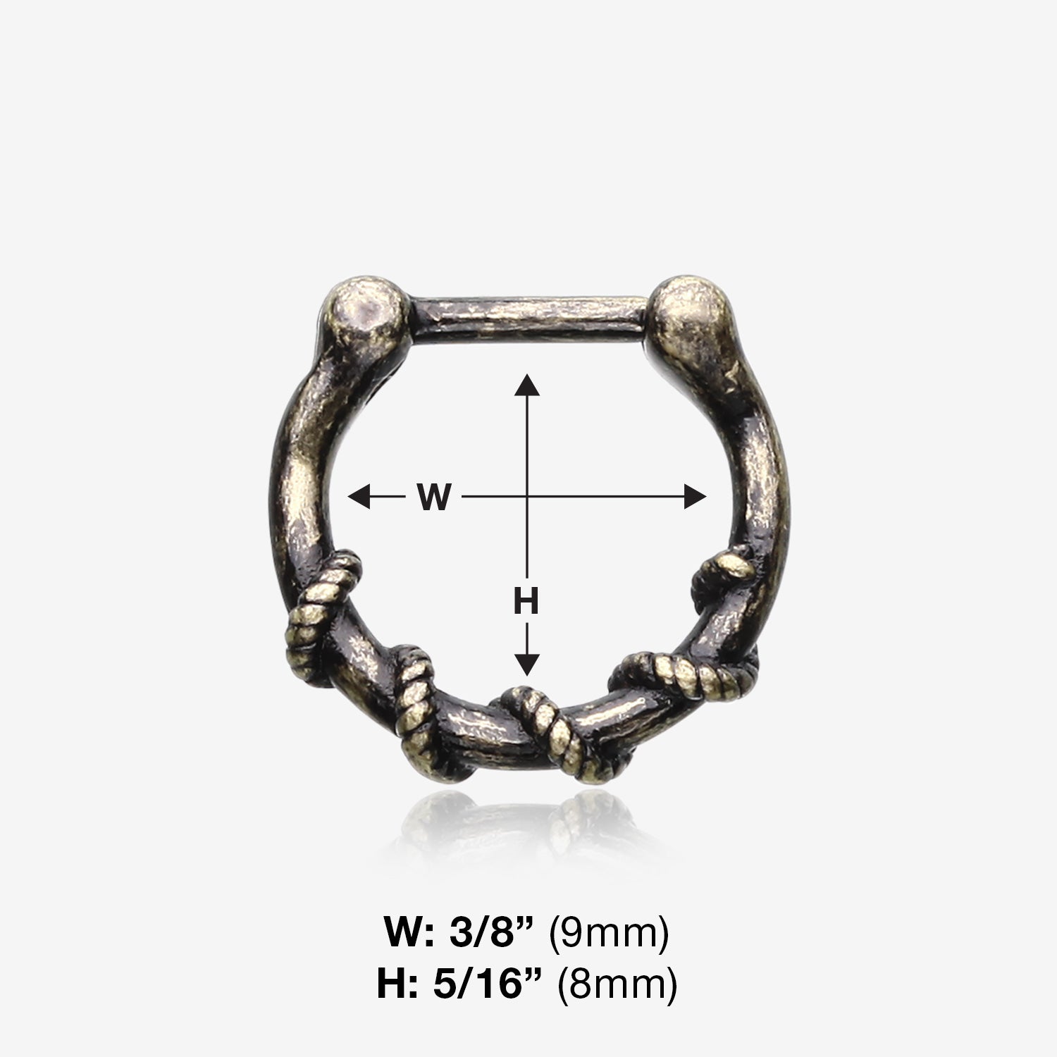 Detail View 1 of Vintage Rustica Lasca Septum Clicker Ring-Orange/Brown