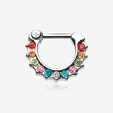Sparkle Loop Multi-Gem Septum Clicker