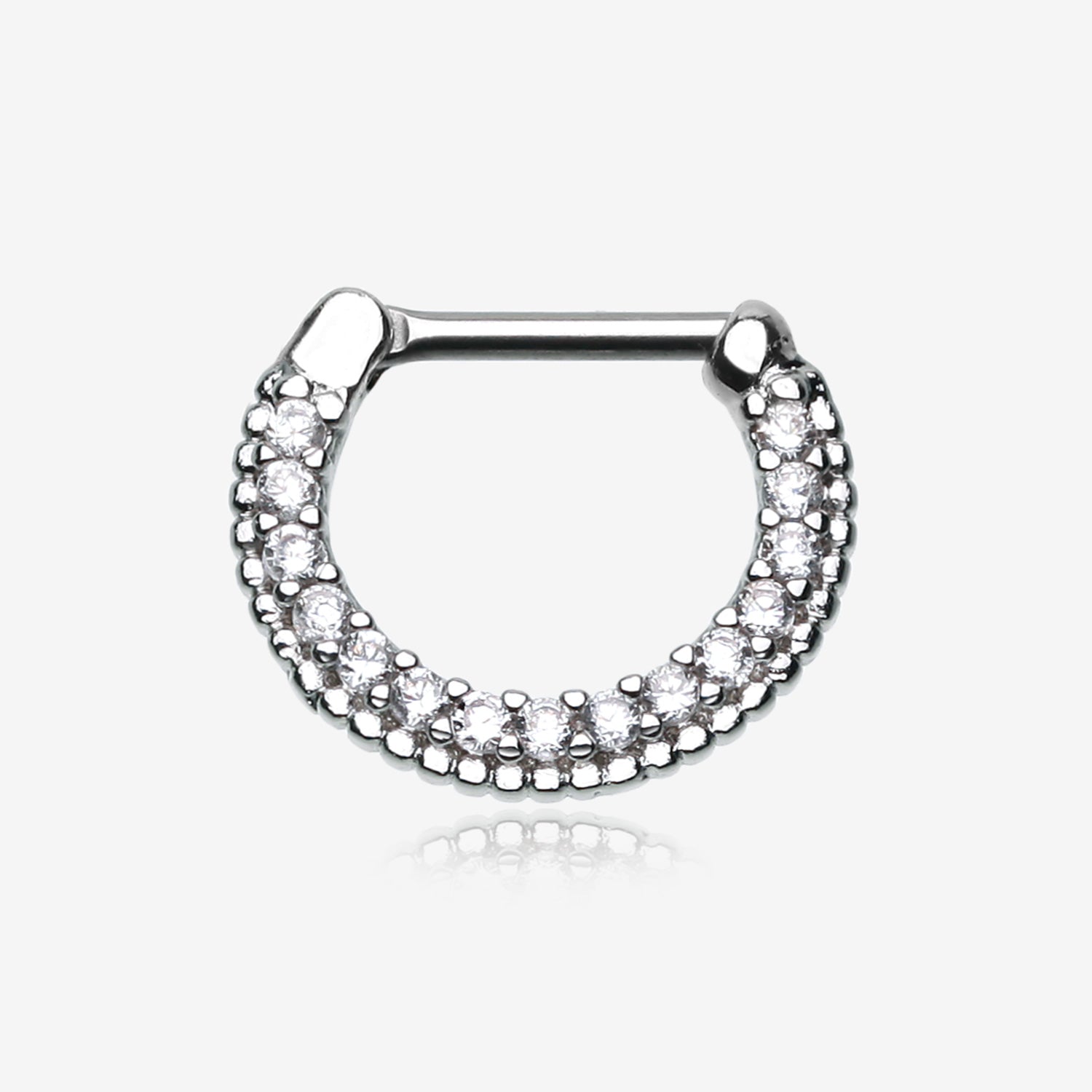 Sparkle Essentia Multi-Gem Dainty Septum Clicker-Clear Gem