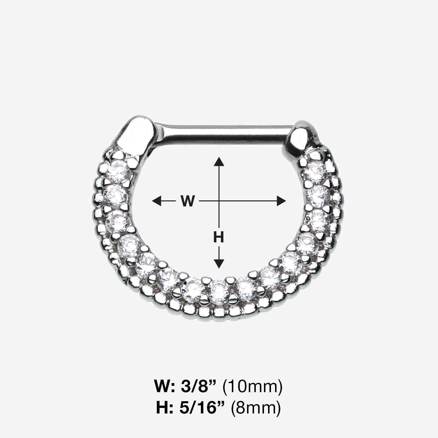 Detail View 1 of Sparkle Essentia Multi-Gem Dainty Septum Clicker-Clear Gem